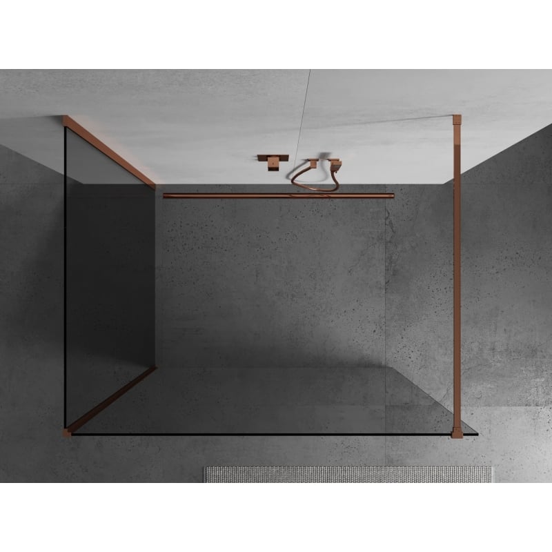 Mexen Kioto paroi de douche Walk-in 110 x 80 cm, transparent, or rose - 800-110-212-60-00-080
