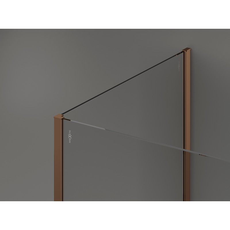 Mexen Kioto paroi de douche Walk-in 125 x 80 cm, transparent, or rose - 800-125-212-60-00-080