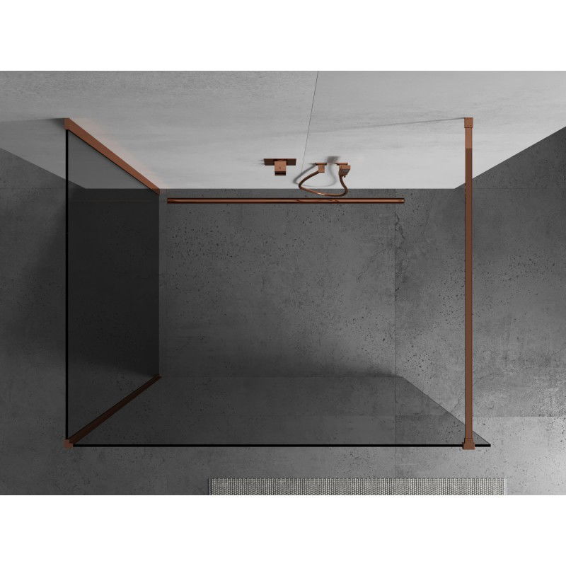 Mexen Kioto cloison de douche Walk-in 130 x 95 cm, transparent, or rose - 800-130-212-60-00-095