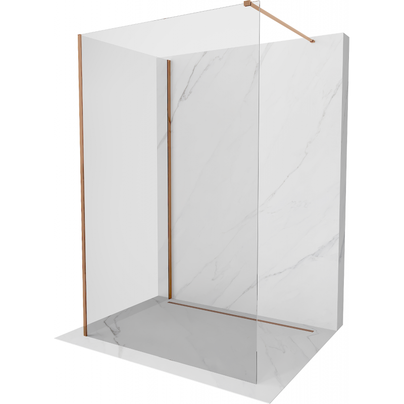 Paroi de douche Mexen Kioto Walk-in 135 x 110 cm, transparente, or rose - 800-135-212-60-00-110