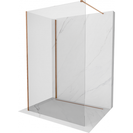Paroi de douche Mexen Kioto Walk-in 135 x 110 cm, transparente, or rose - 800-135-212-60-00-110