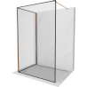 Mexen Kioto cloison de douche Walk-in 140 x 70 cm, cadre noir, or rose - 800-140-212-60-70-070