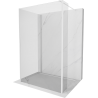 Mexen Kioto paroi de douche Walk-in 140 x 100 x 30 cm, transparent, blanche - 800-140-100-221-20-00-030