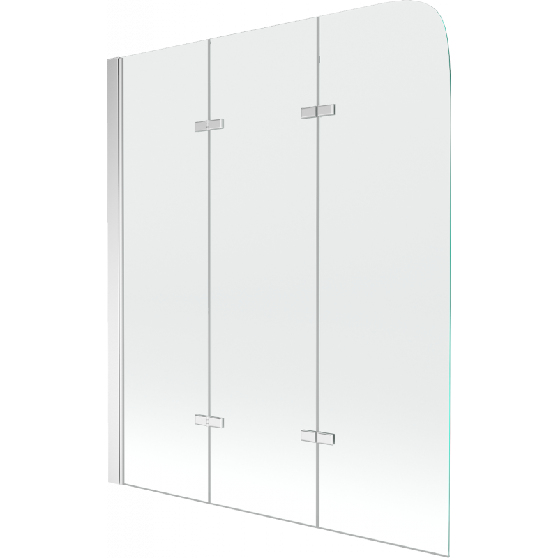 Paroi de bain Mexen Felix 3 volets 120 x 140 cm, transparent, chrome - 890-120-003-01-00