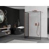 Mexen Kioto paroi de douche Walk-in 140 x 80 cm, cadre noir, or rose - 800-140-212-60-70-080