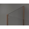 Mexen Kioto paroi de douche Walk-in 130 x 100 cm, cadre noir, or rose - 800-130-212-60-70-100