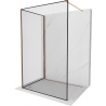 Mexen Kioto paroi de douche Walk-in 140 x 120 cm, cadre noir, or rose - 800-140-212-60-70-120