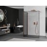 Mexen Kioto paroi de douche Walk-in 140 x 120 cm, cadre noir, or rose - 800-140-212-60-70-120