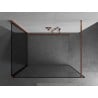 Mexen Kioto paroi de douche Walk-in 140 x 120 cm, cadre noir, or rose - 800-140-212-60-70-120