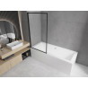 Mexen Alex paroi de baignoire à 1 vantail 70 x 140 cm, cadre noir fixe - 893-070-000-70-70