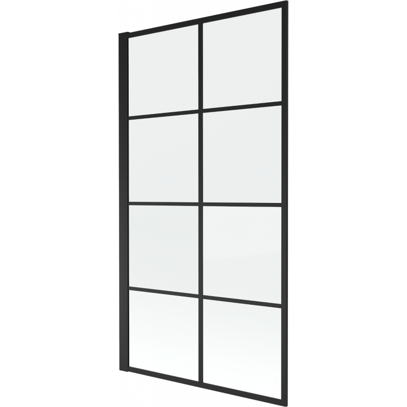Mexen Alex paroi de baignoire à 1 battant 80 x 140 cm, grille noire - 893-080-001-70-77