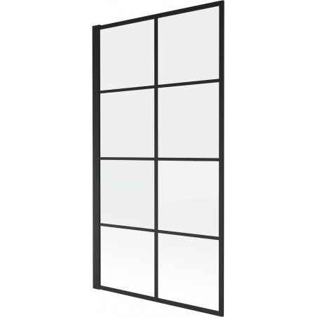 Mexen Alex paroi de baignoire à 1 battant 80 x 140 cm, grille noire - 893-080-001-70-77
