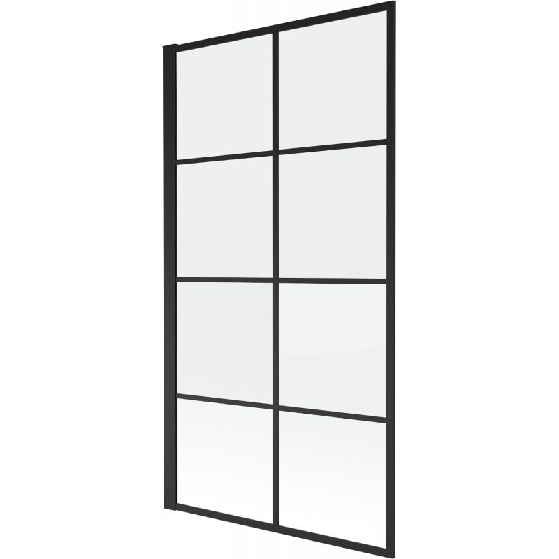 Mexen Alex paroi de douche à 1 battant 80 x 140 cm, grille noire fix - 893-080-000-70-77