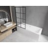 Mexen Alex paroi de douche à 1 battant 80 x 140 cm, grille noire fix - 893-080-000-70-77