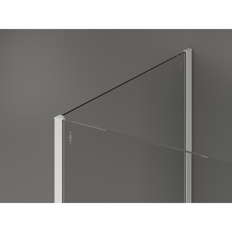Mexen Kioto paroi de douche Walk-in 120 x 95 x 40 cm, transparent, blanc - 800-120-095-221-20-00-040