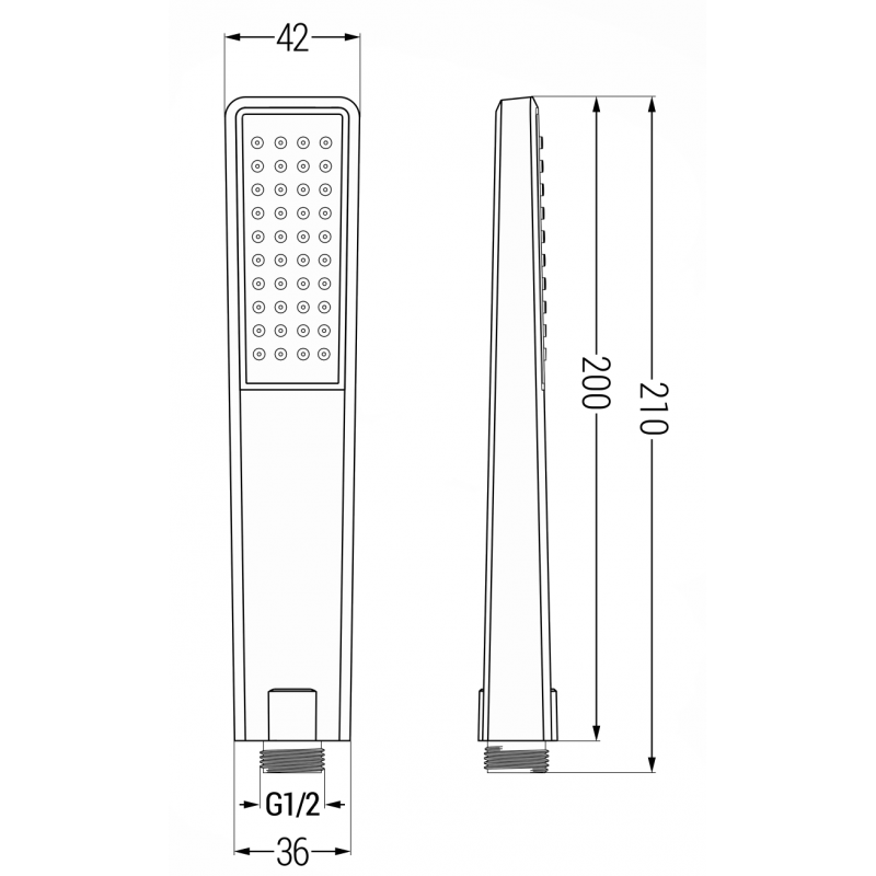 Mexen R-72 pommeau de douche 1 fonction, noir - 79572-70