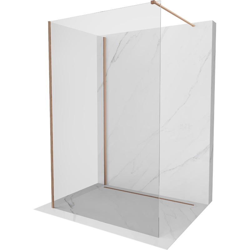 Mexen Kioto paroi de douche Walk-in 120 x 100 cm, transparent, cuivre brossé - 800-120-212-65-00-100