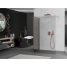 Mexen Kioto paroi de douche Walk-in 140 x 105 cm, transparent, cuivre brossé - 800-140-212-65-00-105