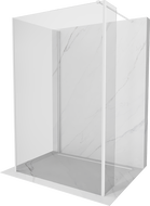 Mexen Kioto paroi de douche Walk-in 135 x 120 x 40 cm, transparent, blanc - 800-135-120-221-20-00-040