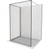 Mexen Kioto paroi de douche Walk-in 100 x 70 cm, motif noir, laiton brossé - 800-100-212-65-70-070