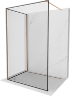 Mexen Kioto paroi de douche Walk-in 100 x 80 cm, cadre noir, cuivre brossé - 800-100-212-65-70-080