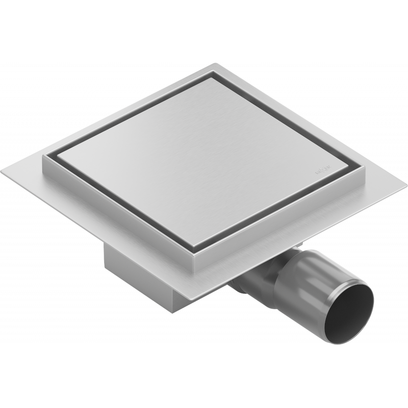 Mexen Flat drain de sol encastré carré 12 x 12 cm, chrome - 1010012