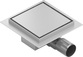Mexen Flat drain de sol encastré carré 12 x 12 cm, chrome - 1010012