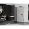 Mexen Kioto paroi de douche Walk-in 130 x 120 cm, cadre noir, cuivre brossé - 800-130-212-65-70-120