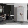 Mexen Kioto paroi de douche Walk-in 120 x 120 cm, cadre noir, cuivre brossé - 800-120-212-65-70-120