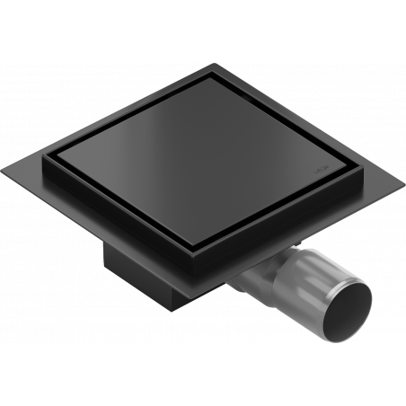 Mexen Flat drain de sol encastré carré 12 x 12 cm, noir - 1710012