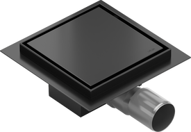Mexen Flat drain de sol encastré carré 12 x 12 cm, noir - 1710012