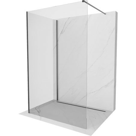 Mexen Kioto paroi de douche Walk-in 140 x 75 cm, transparent, gris canon brossé - 800-140-212-66-00-075