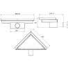 Mexen Flat drain de sol triangulaire 20 x 20 cm, chrome - 1010320