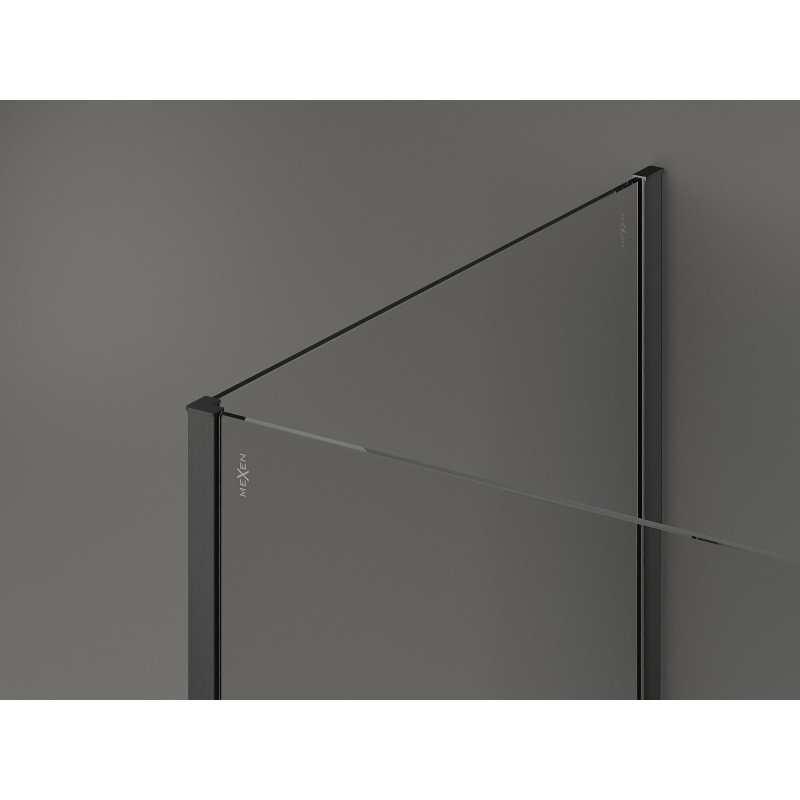 Mexen Kioto paroi de douche Walk-in 90 x 75 cm, transparent, gris pistolet brossé - 800-090-212-66-00-075
