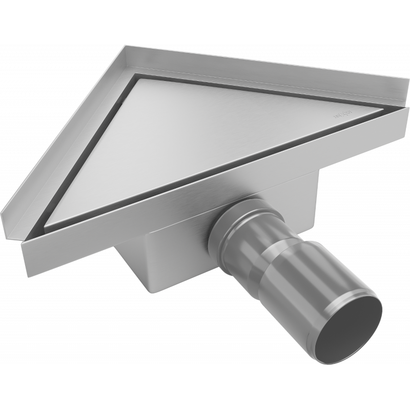 Mexen Flat drain de sol triangulaire 20 x 20 cm, chrome - 1010320