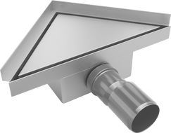 Mexen Flat drain de sol triangulaire 20 x 20 cm, chrome - 1010320