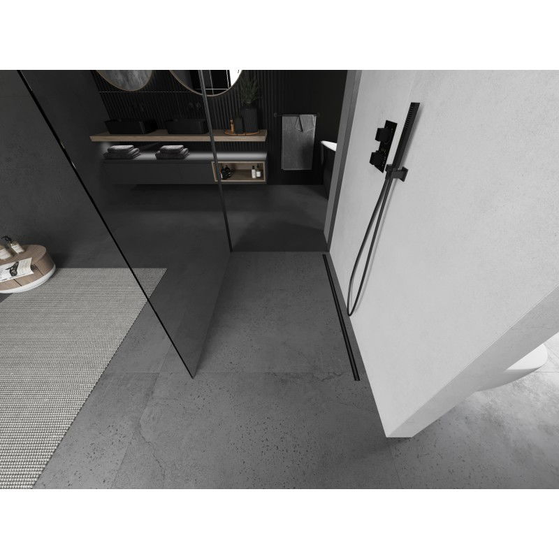 Mexen Kioto paroi de douche Walk-in 120 x 85 cm, transparent, gris canon brossé - 800-120-212-66-00-085