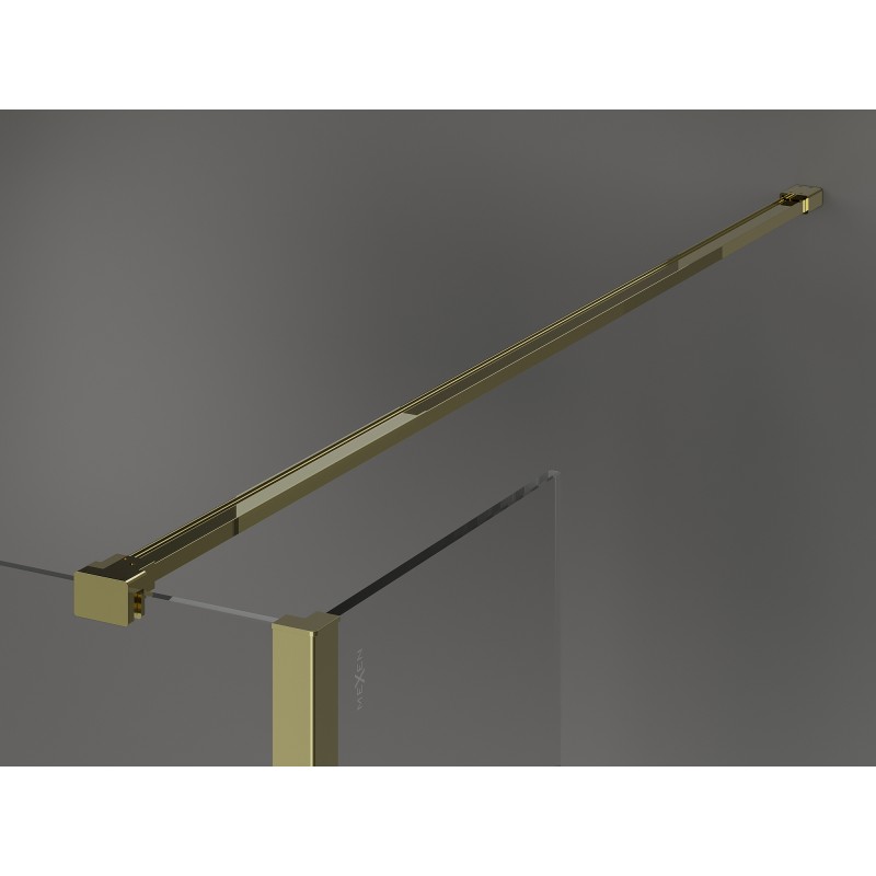 Mexen Kioto paroi de douche Walk-in 125 x 90 x 30 cm, transparent, or - 800-125-090-221-50-00-030