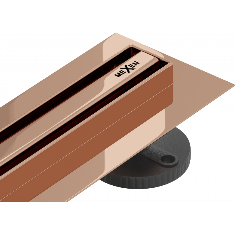Mexen Flat 360° Slim caniveau linéaire pivotant 80 cm, or rose - 1641080