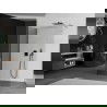 Paroi de douche Mexen Kioto Walk-in 140 x 110 cm, transparente, gris foncé brossé - 800-140-212-66-00-110