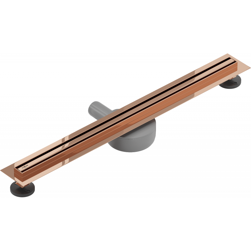 Mexen Flat 360° Slim caniveau en ligne rotatif 70 cm, or rose - 1641070