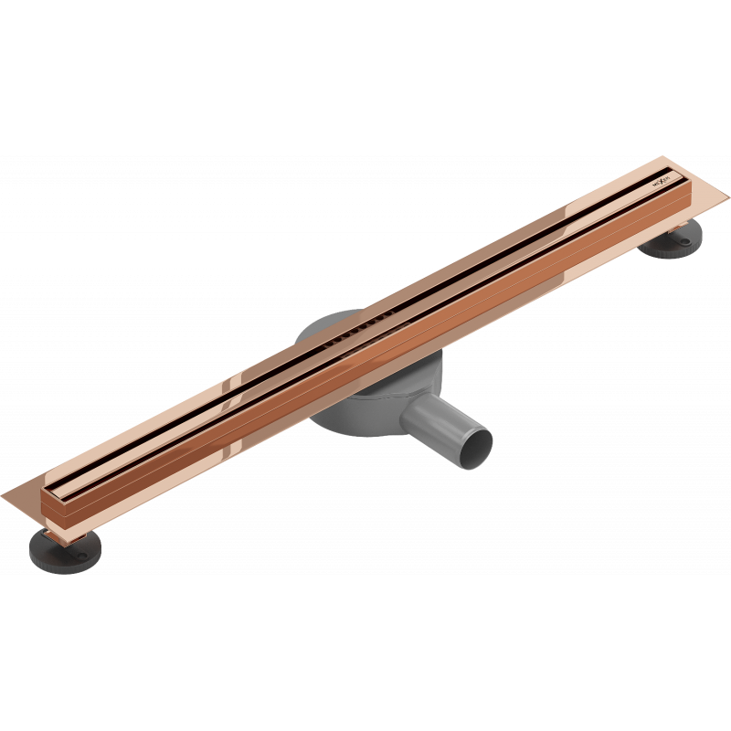 Mexen Flat 360° Slim caniveau en ligne rotatif 70 cm, or rose - 1641070