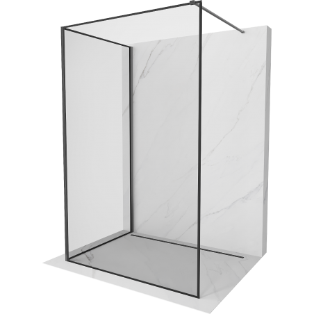 Mexen Kioto cloison de douche Walk-in 130 x 70 cm, cadre noir, gris canon brossé - 800-130-212-66-70-070