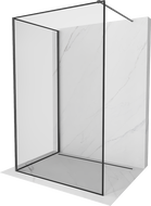Mexen Kioto paroi de douche Walk-in 140 x 70 cm, motif noir, gun gray brossé - 800-140-212-66-70-070