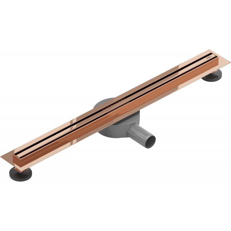 Mexen Flat 360° Slim caniveau linéaire rotatif 60 cm, or rose - 1641060