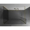 Mexen Kioto paroi de douche Walk-in 125 x 80 x 40 cm, transparent, doré - 800-125-080-221-50-00-040