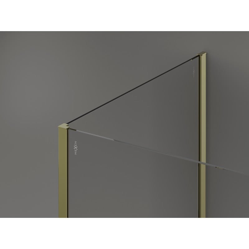 Mexen Kioto paroi de douche Walk-in 120 x 80 x 40 cm, transparent, doré - 800-120-080-221-50-00-040
