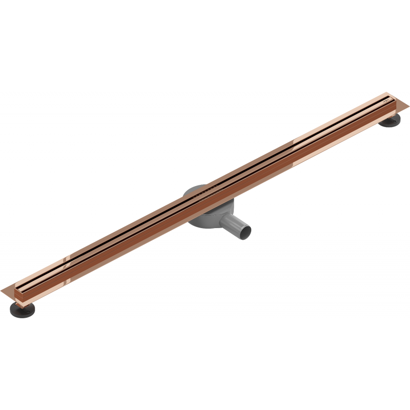 Mexen Flat 360° Slim caniveau linéaire rotatif 120 cm, or rose - 1641120