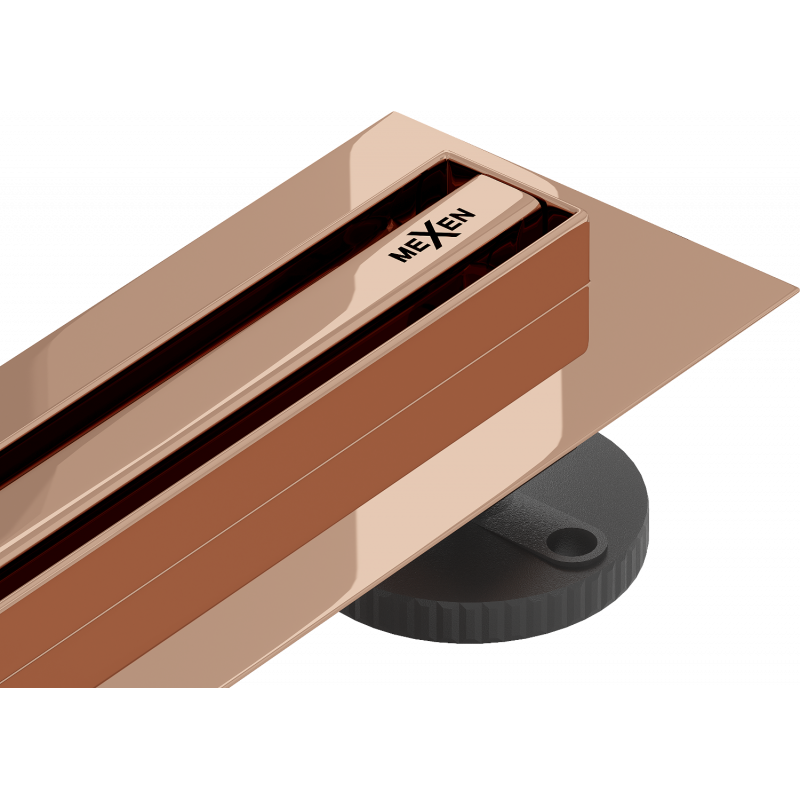 Mexen Flat 360° Slim caniveau de douche linéaire rotatif 100 cm, or rose - 1641100