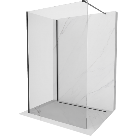 Paroi de douche Mexen Kioto Walk-in 100 x 75 cm, transparente, noire - 800-100-212-70-00-075